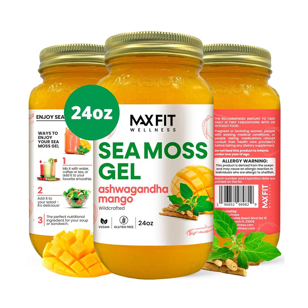 MAX FIT Sea Moss Gel - Pure Wild Crafted Irish Seaweed Moss 24oz