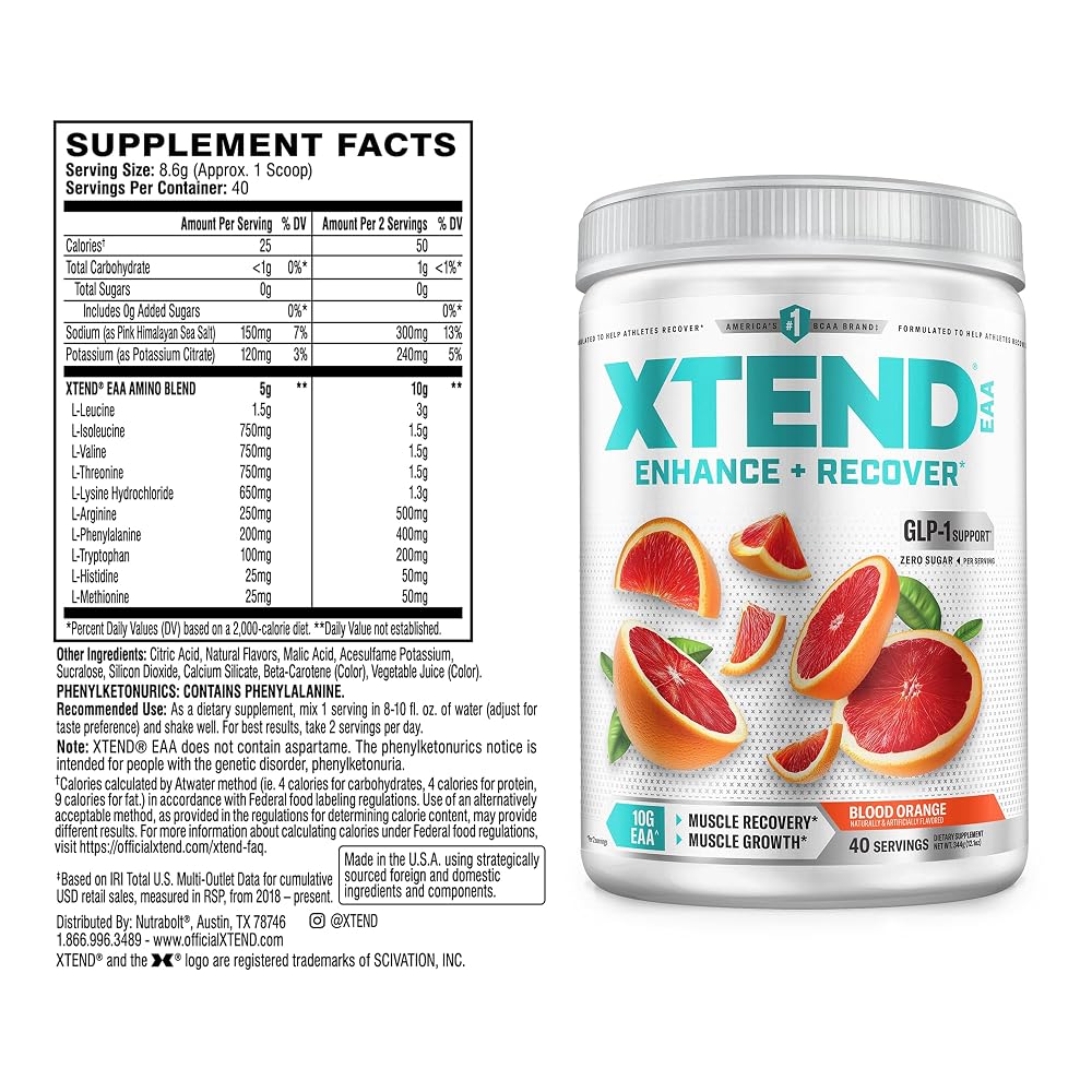 Scivation XTEND EAA Powder Muscle Recovery Lean Growth and Endurance