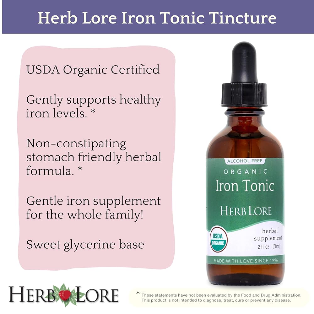 Herb Lore Organic Liquid Iron Tonic Tincture