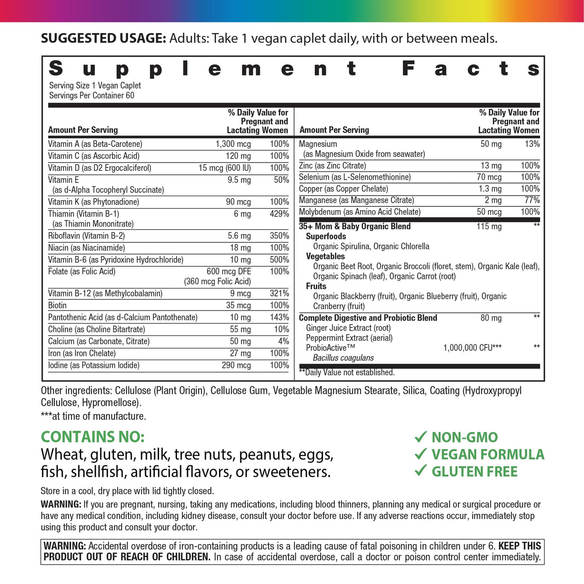 Rainbow Light 35+ Mom & Baby Multivitamin - 60 Caplets - image 2