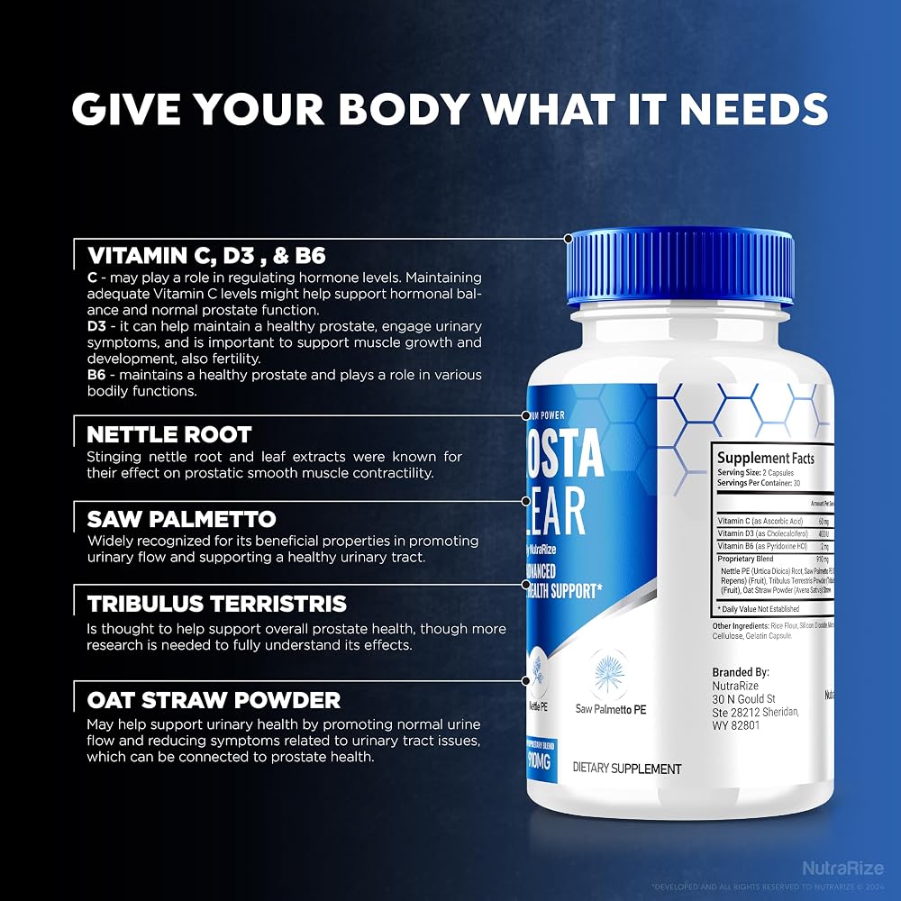 NutraRize Prosta Clear All Natural Prostate Support - 180 Capsules - image 5