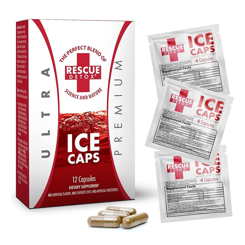 Rescue Detox ICE CAPS Concentrated Cleansing Capsules - 12 Count