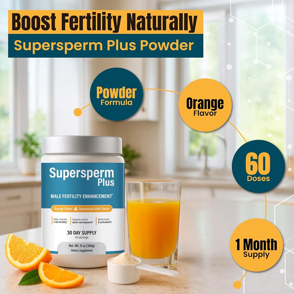 Supersperm Plus Male Fertility Supplement Powder - 10.5 oz - image 2