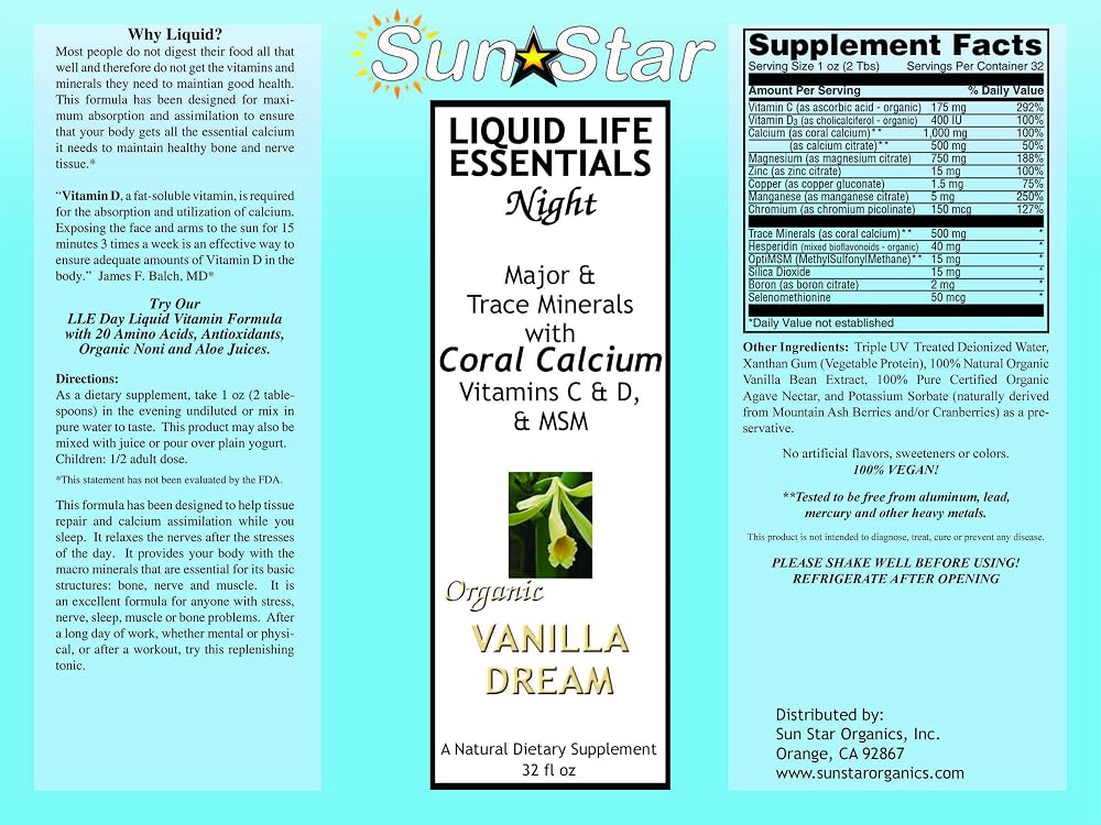 Sun Star Organics Liquid Life Essentials Night Formula - 32 Fl Oz