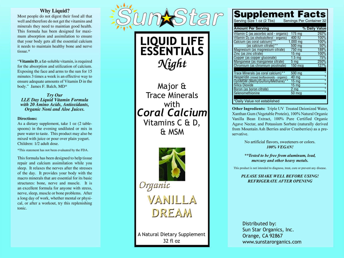 Sun Star Organics Liquid Life Essentials Night Formula - 32 Fl Oz