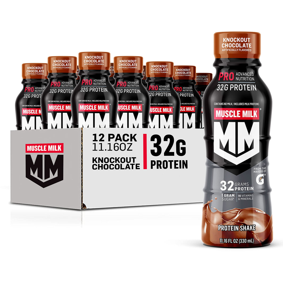Muscle Milk Pro Series Knockout Chocolate Protein Shake - 12 Pack