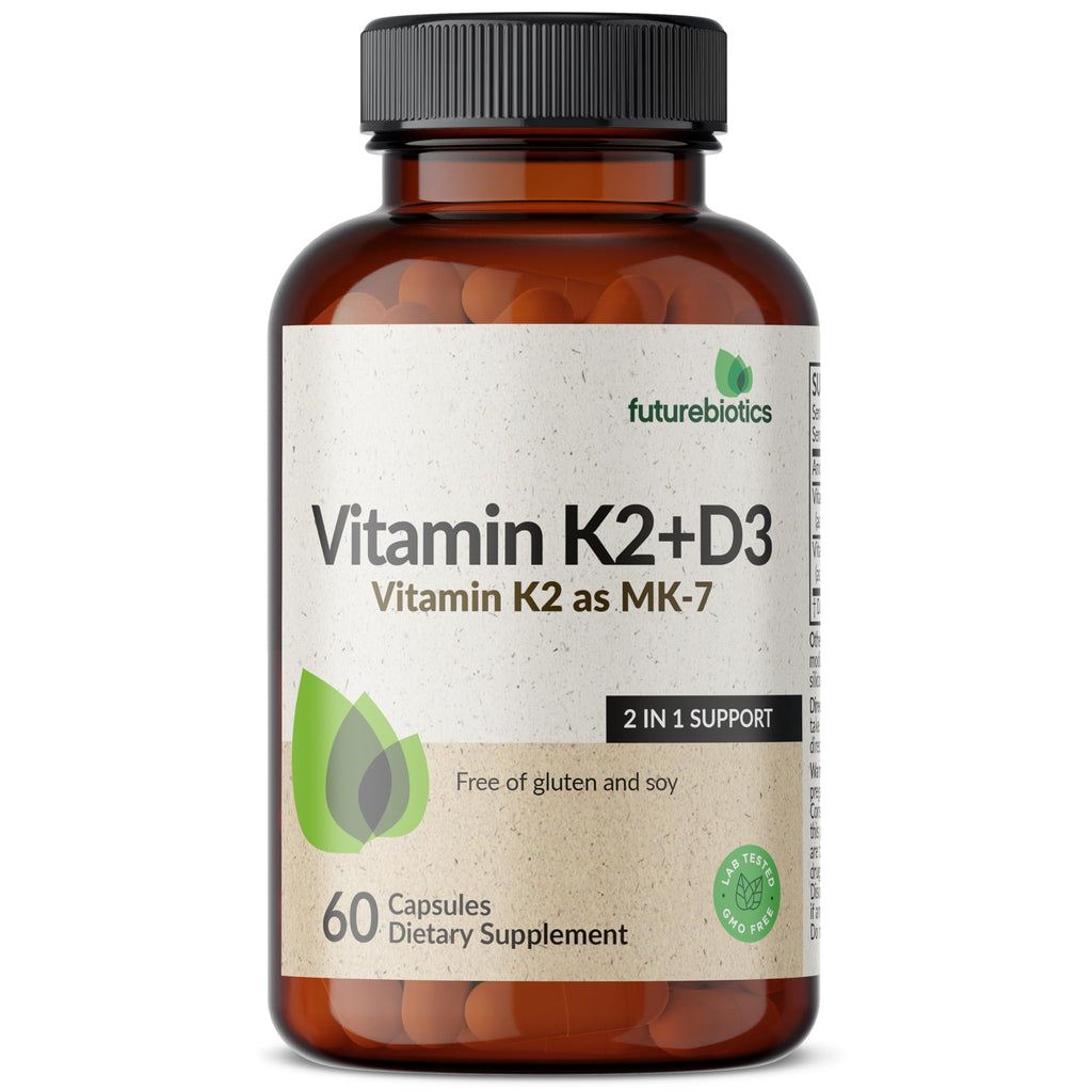 Futurebiotics Vitamin K2 (MK7) with D3 Supplement - Bone and Heart