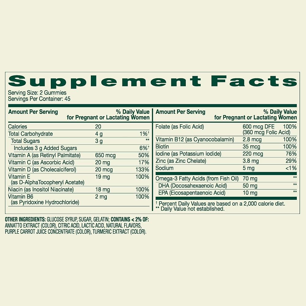 LightSpring Prenatal Multivitamin Gummies with DHA & Folic Acid - 90 Count - image 2
