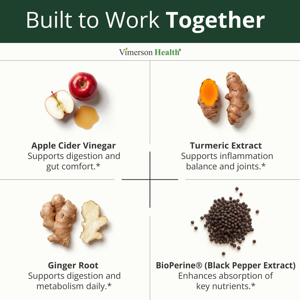 Vimerson Health Apple Cider Vinegar with Turmeric & Ginger - 60 Capsules - image 4