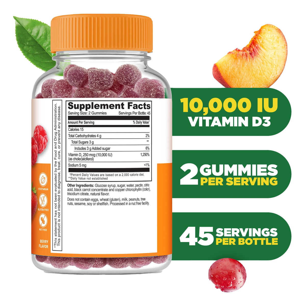 Lifeable Vitamin D3 10,000 IU Gummies - 90 Count - image 2