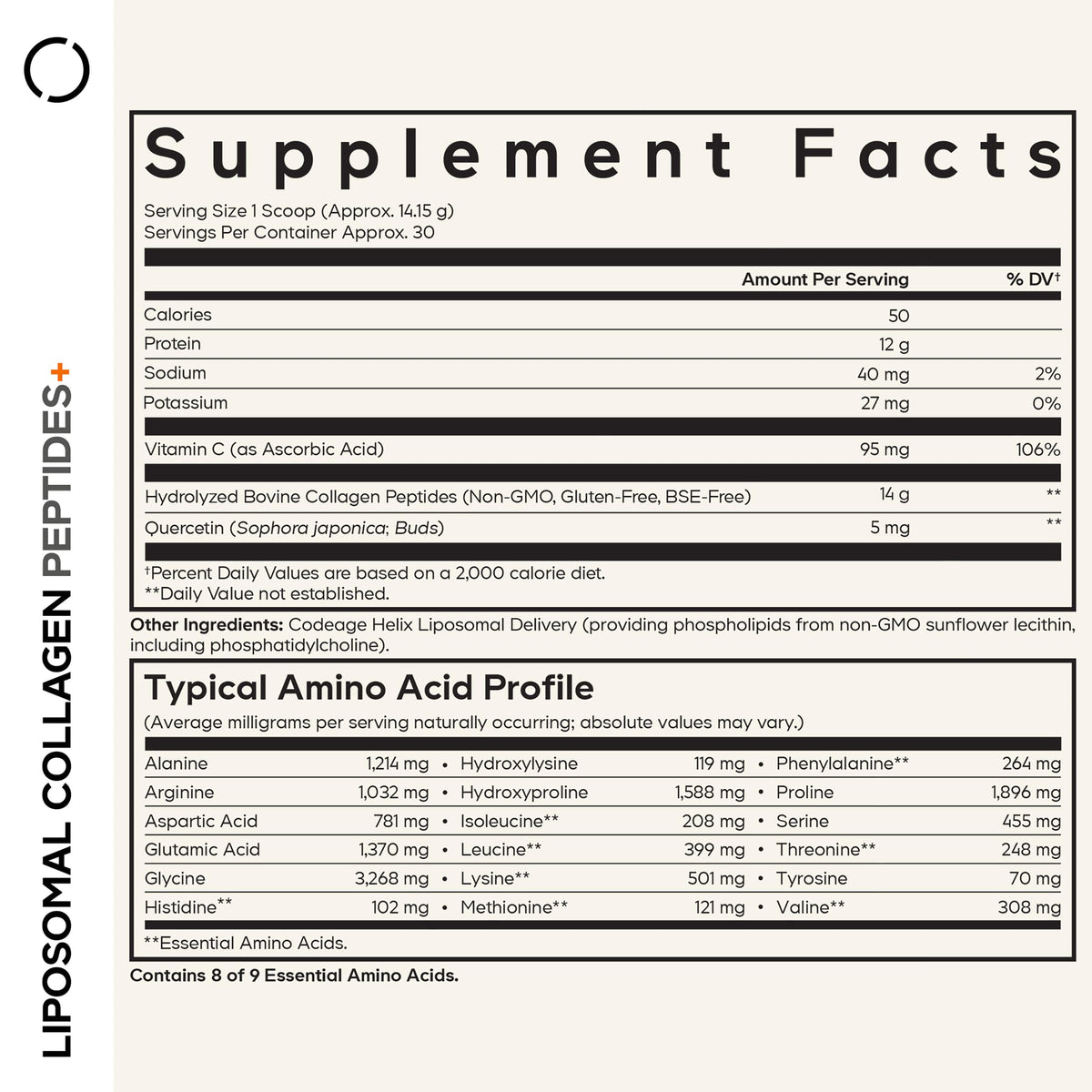 Codeage Liposomal Collagen Peptides Powder with Vitamin C - 15 oz - image 2