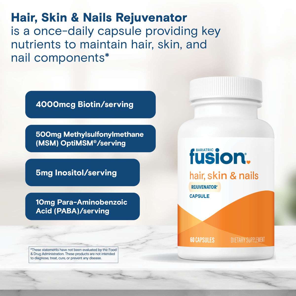Bariatric Fusion Hair, Skin & Nails Rejuvenator - 60 Capsules - image 5