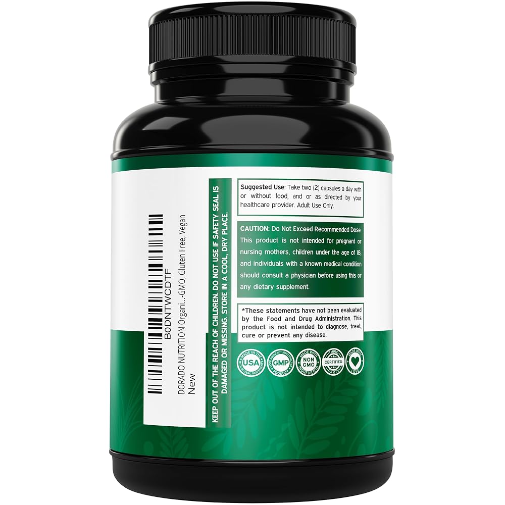 Dorado Nutrition Organic Shatavari Capsules 1000mg - 180 Capsules - image 3
