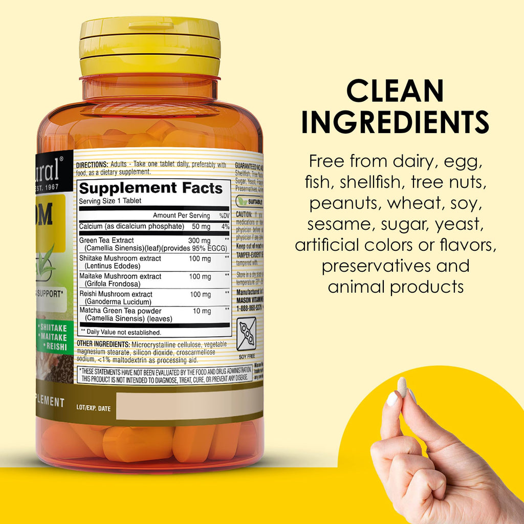 MASON NATURAL Mushroom Power with Matcha - 60 Tablets - image 5