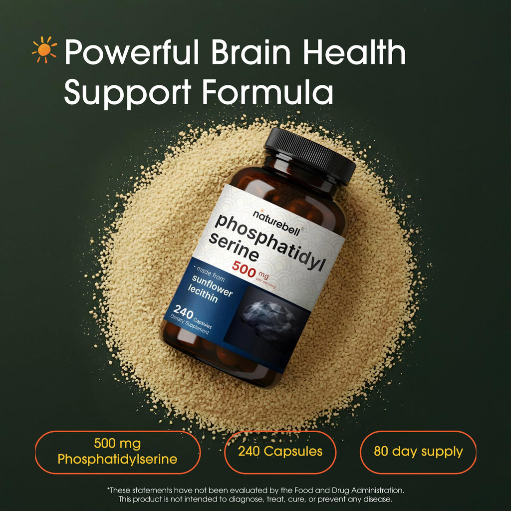 NatureBell Phosphatidylserine 500mg Brain Health - 240 Capsules - image 2