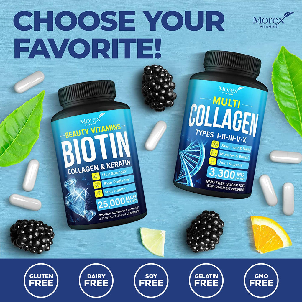 MOREX VITAMINS Biotin Collagen Keratin Supplement