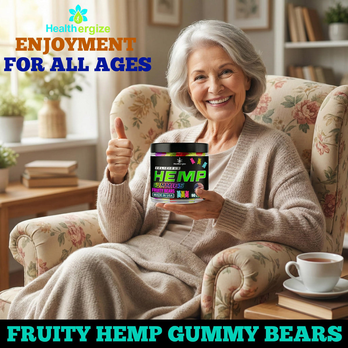 Healthergize Hemp Gummies for Sleep and Relaxation - 90 Gummies - image 3