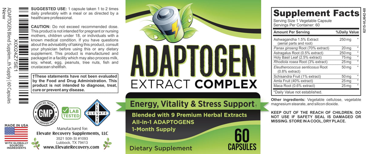 Elevate Recovery Adaptogen Supplements 9-in-1 Blend - 60 Capsules - image 8