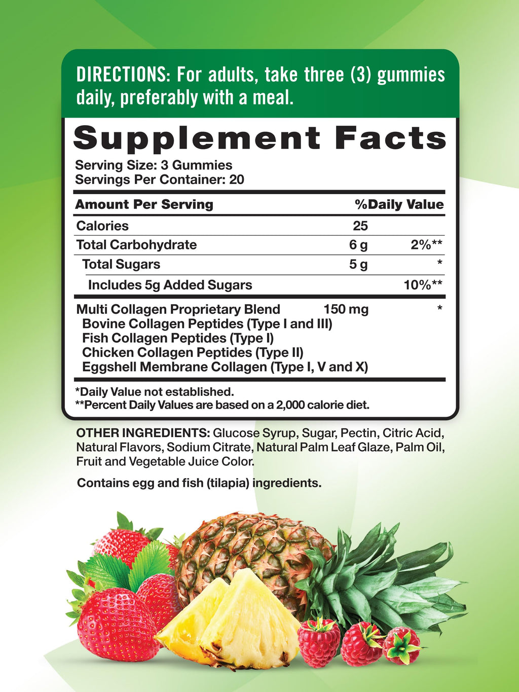 Nature's Truth Multi Collagen Gummies Types I, II, III, V, X - 60 Count - image 2