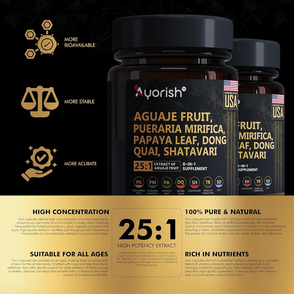 Ayorish Aguaje Fruit Supplement 1000mg with Pueraria Mirifica - image 4