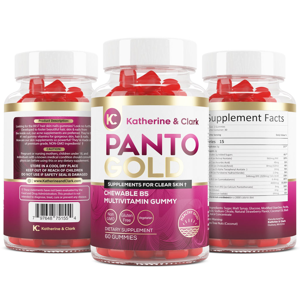 Katherine & Clark Panto Gold Vitamin B5 Biotin Gummies for Hair, Skin & Nails - image 8