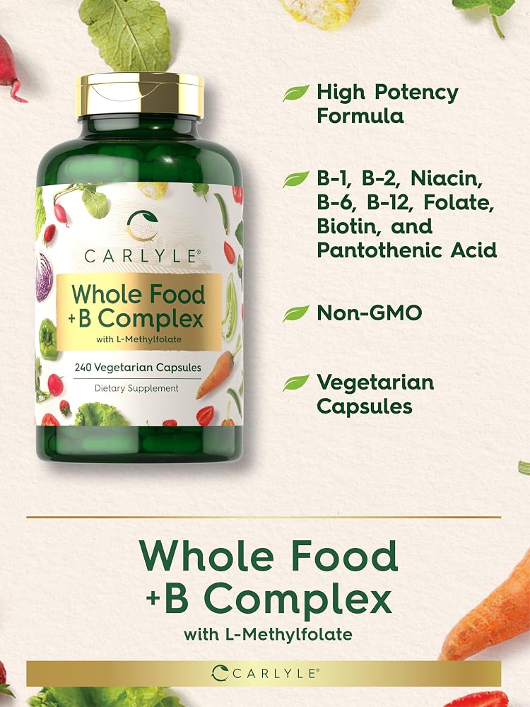Carlyle Vitamin B Complex Whole Foods Blend - 240 Capsules - image 4