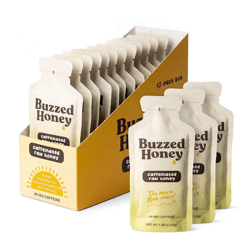 Buzzed Honey Go Packs Raw Honey Energy Gel - 12 Count