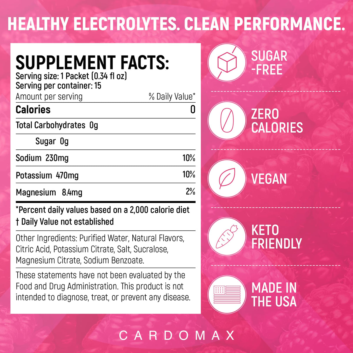 CardoMax Clear Liquid Hydration Mix + Electrolytes