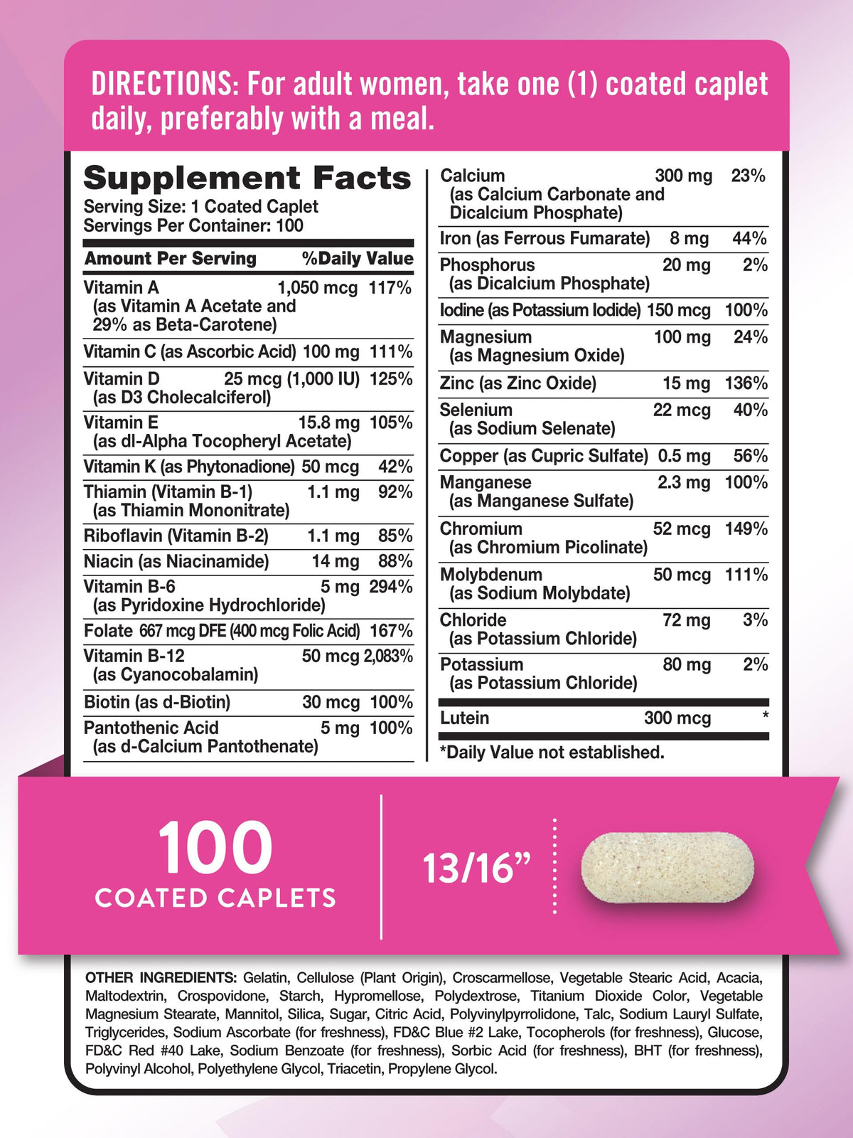 Nature's Truth Adult Women's Multivitamin