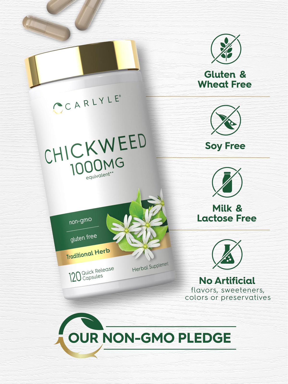 Carlyle Chickweed Supplement - 120 Capsules - image 5