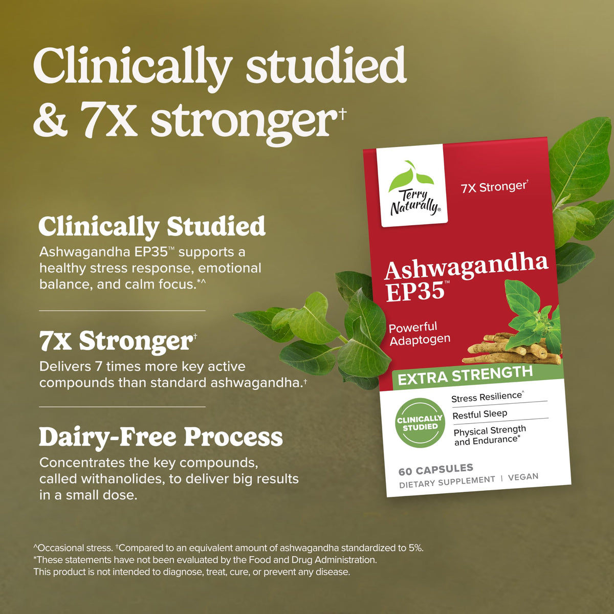 Terry Naturally Ashwagandha EP35 Extra Strength - 60 Capsules - image 3