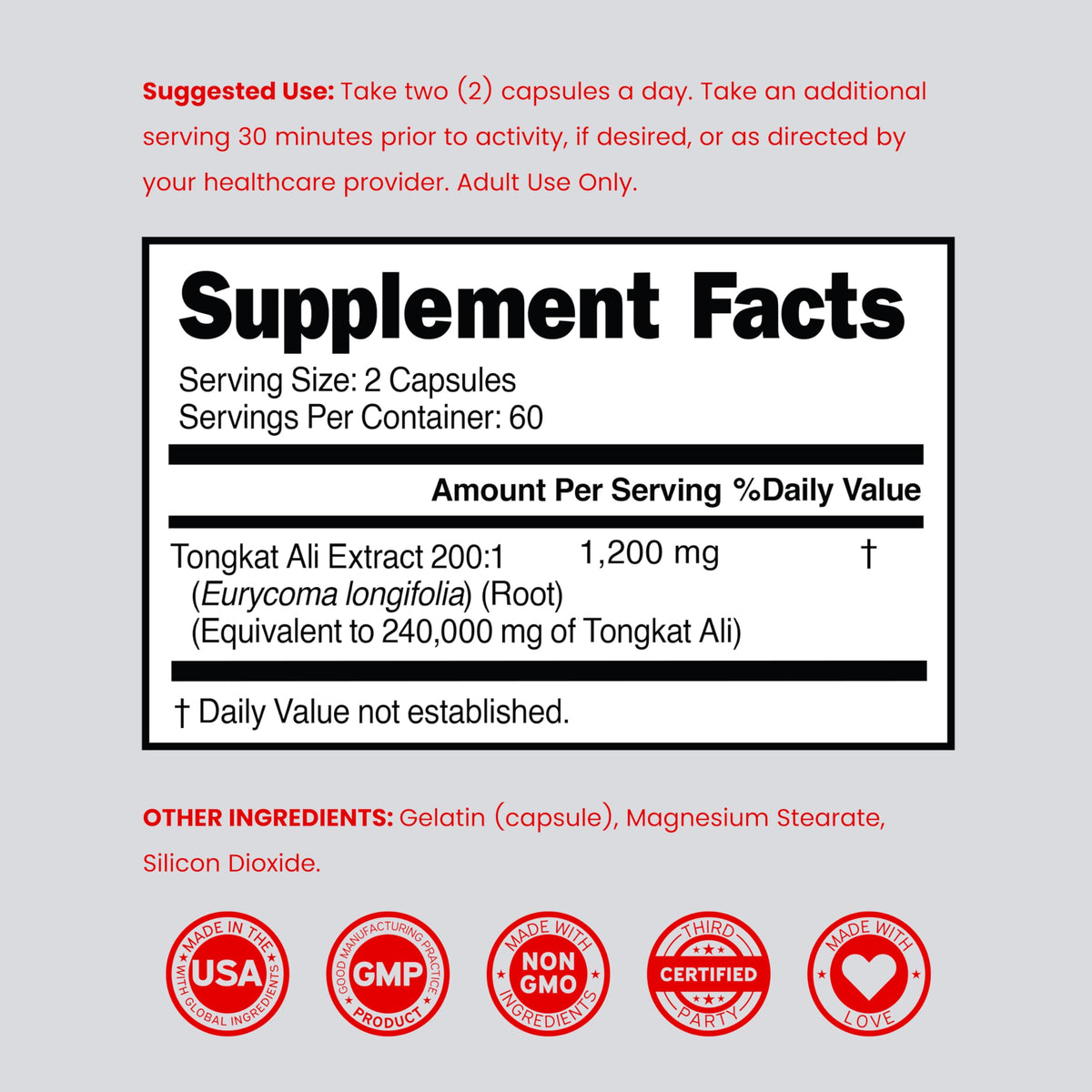 DORADO NUTRITION Tongkat Ali for Men Support Strength