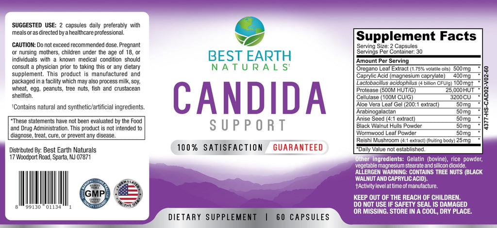 Best Earth Naturals Candida Support Supplement - 60 Capsules - image 3