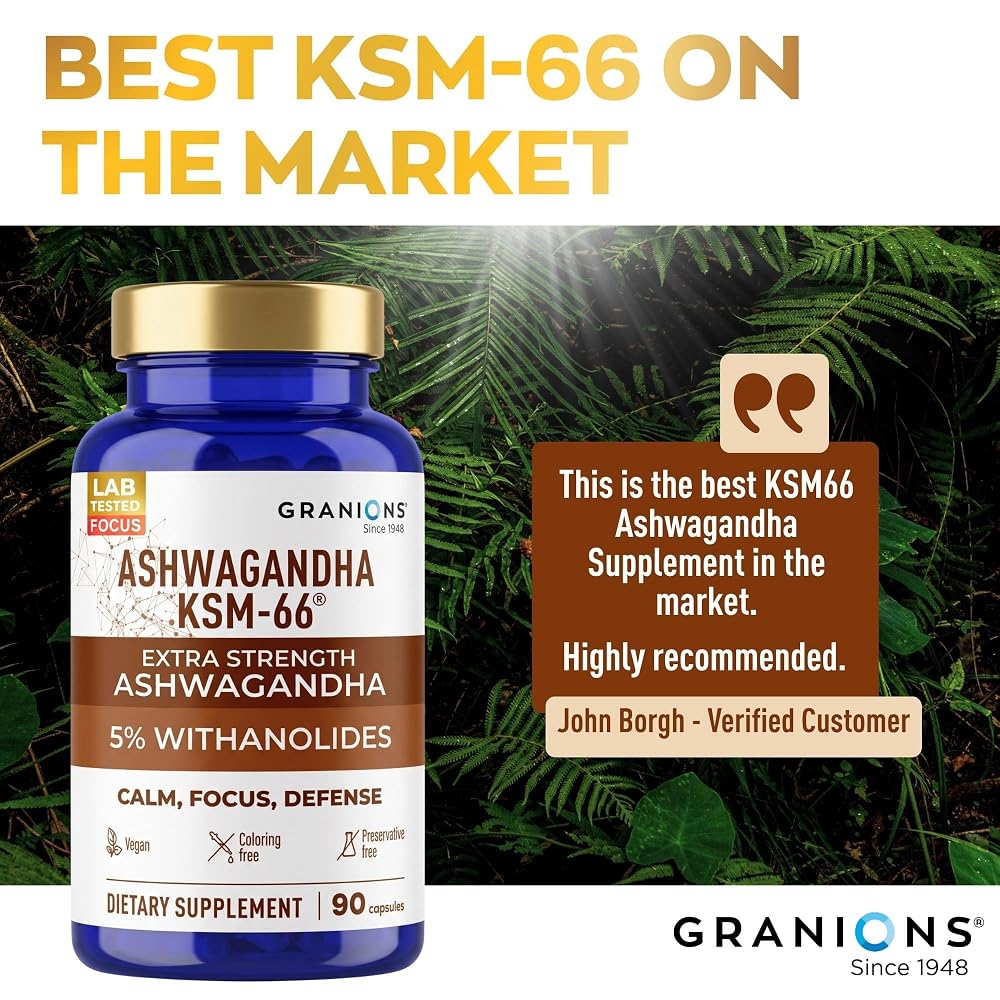 Granions KSM-66 Ashwagandha Stress & Focus Support - 90 Capsules - image 4
