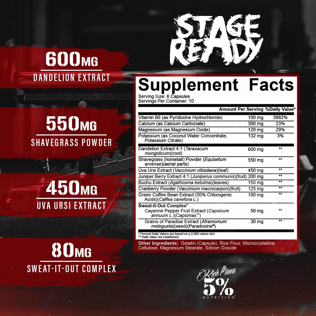 5% Nutrition Stage Ready Extra Strength Diuretic - 60 Capsules - image 3