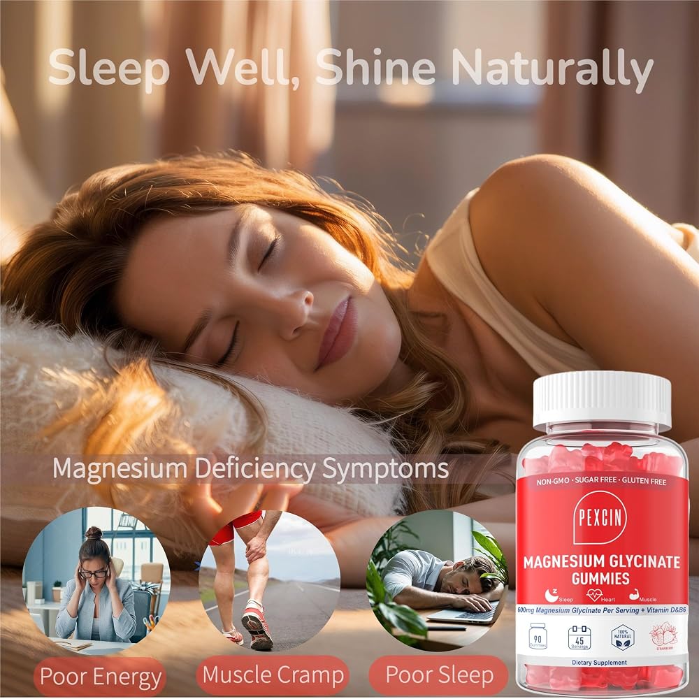 PEXCIN Magnesium Glycinate Gummies for Adults & Kids