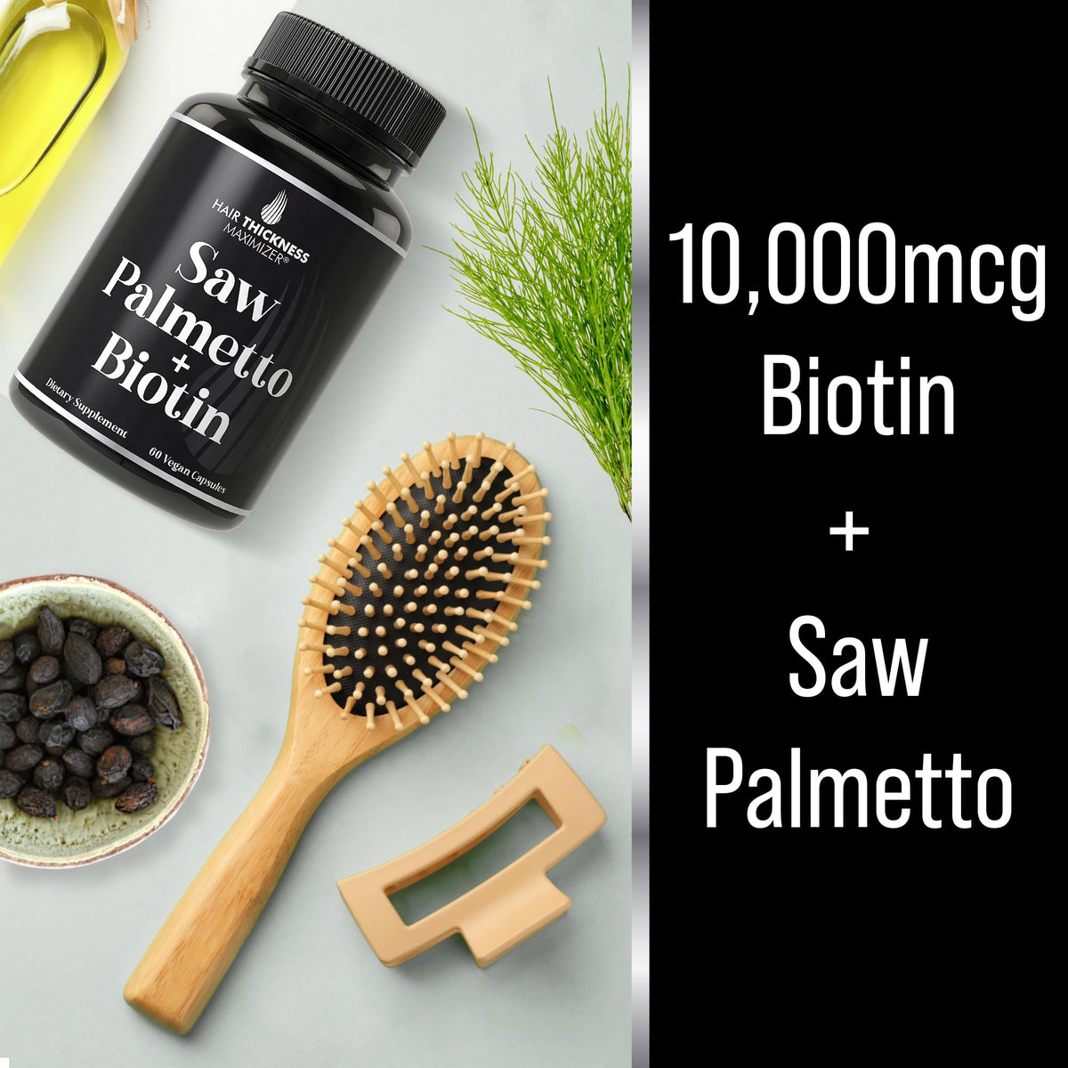 Hair Thickness Maximizer Saw Palmetto + Biotin Hair Growth - 60 Capsules - image 5