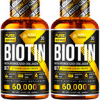 PURE RESEARCH Biotin & Collagen 60,000mcg Liquid Drops - 4 Fl Oz