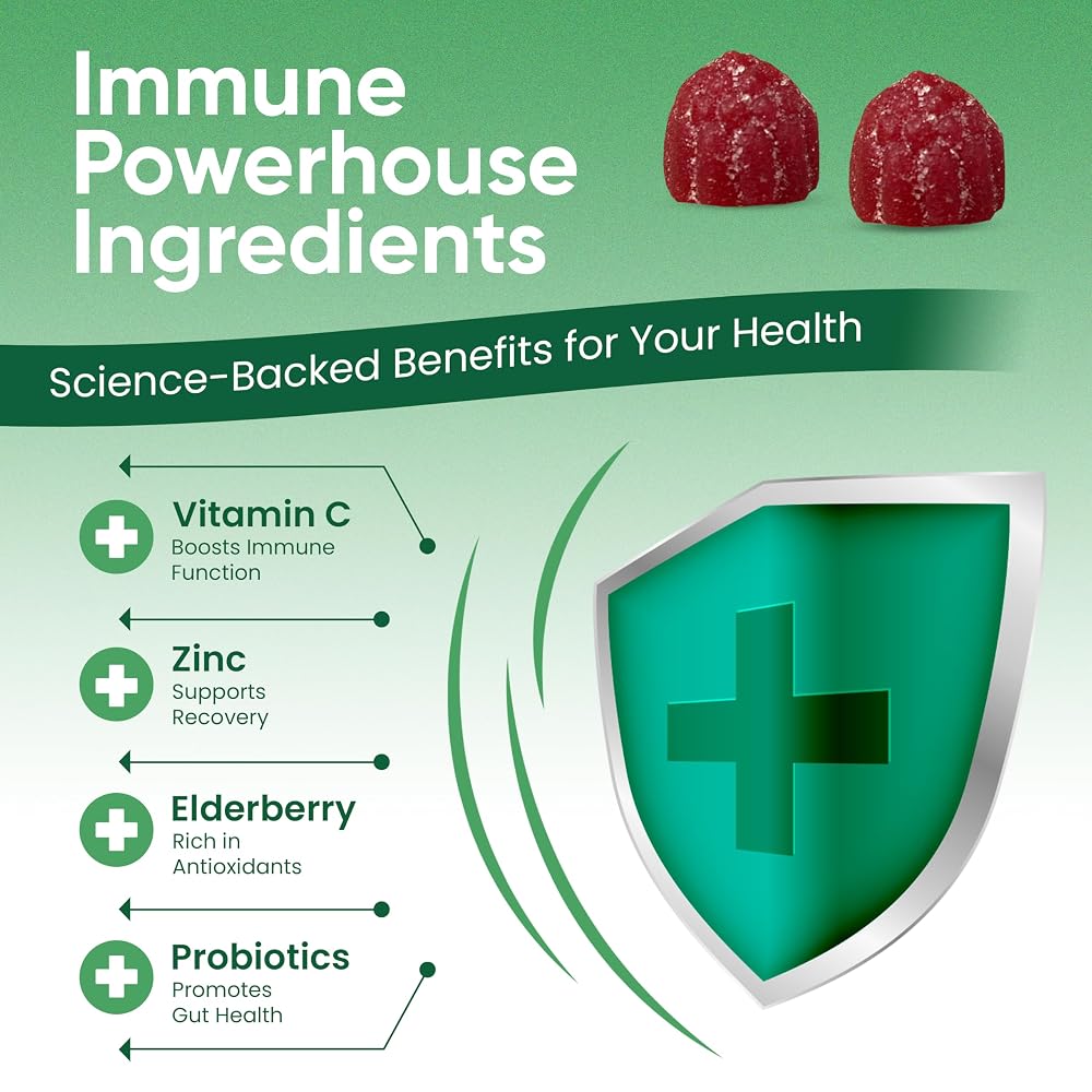 Haydar Marketplace Immune Support Gummies with Vitamins C & D - 60 Gummies - image 4