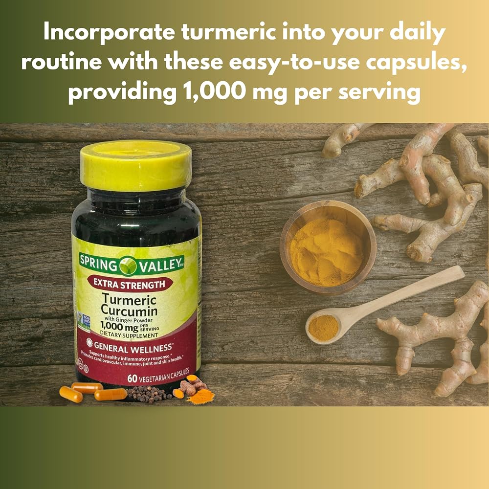 Spring Valley Turmeric and Ginger Supplement 1,000mg - 60 Capsules - image 2