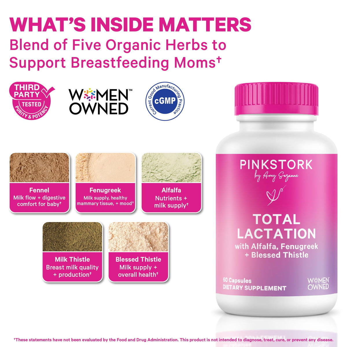 Pink Stork Total Lactation Supplement - 60 Capsules - image 2