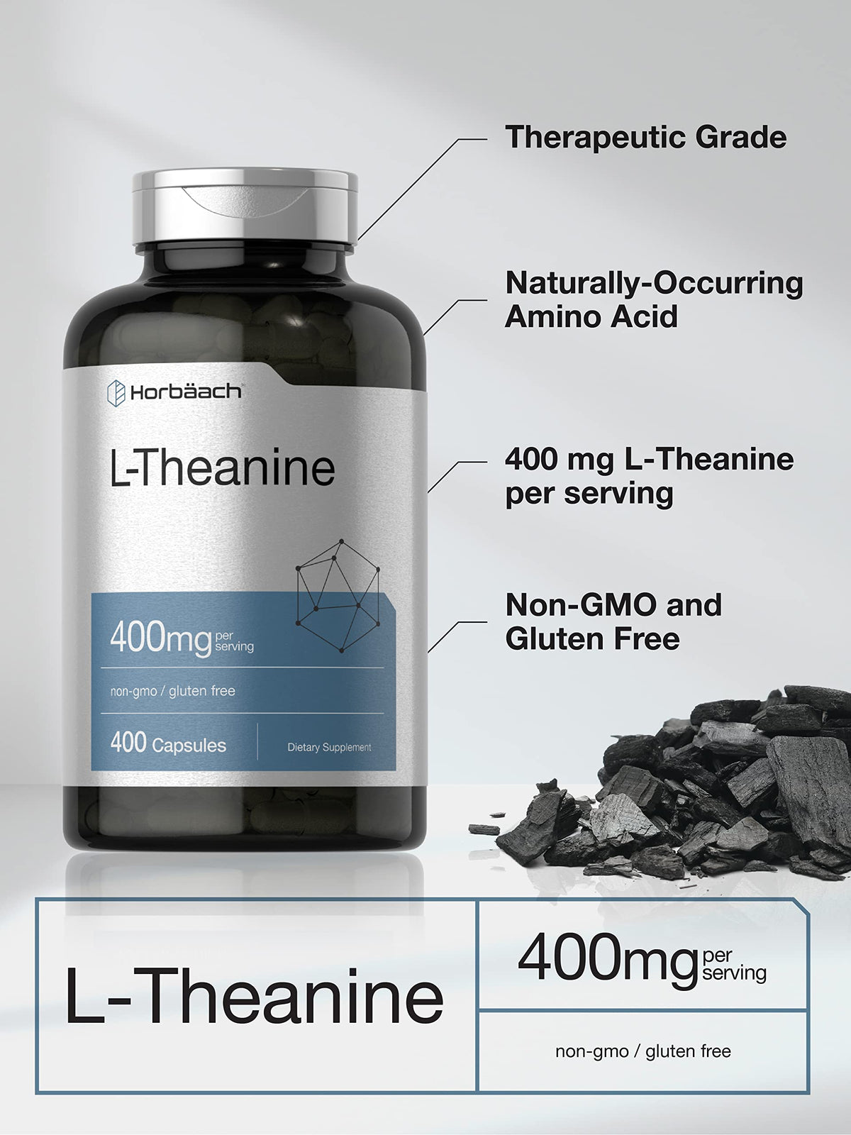 Horbäach HORBAACH Capsules L Theanine 400Mg Gluten Free Bottle N