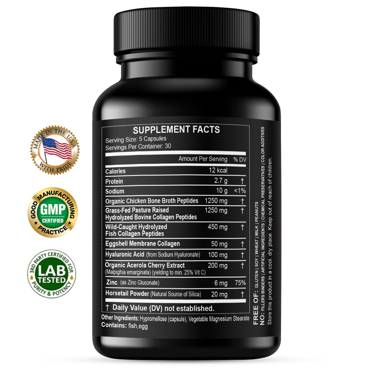 HCL Herbal Code Labs Collagen Peptides with Vitamin C - 1 Ounce - image 2