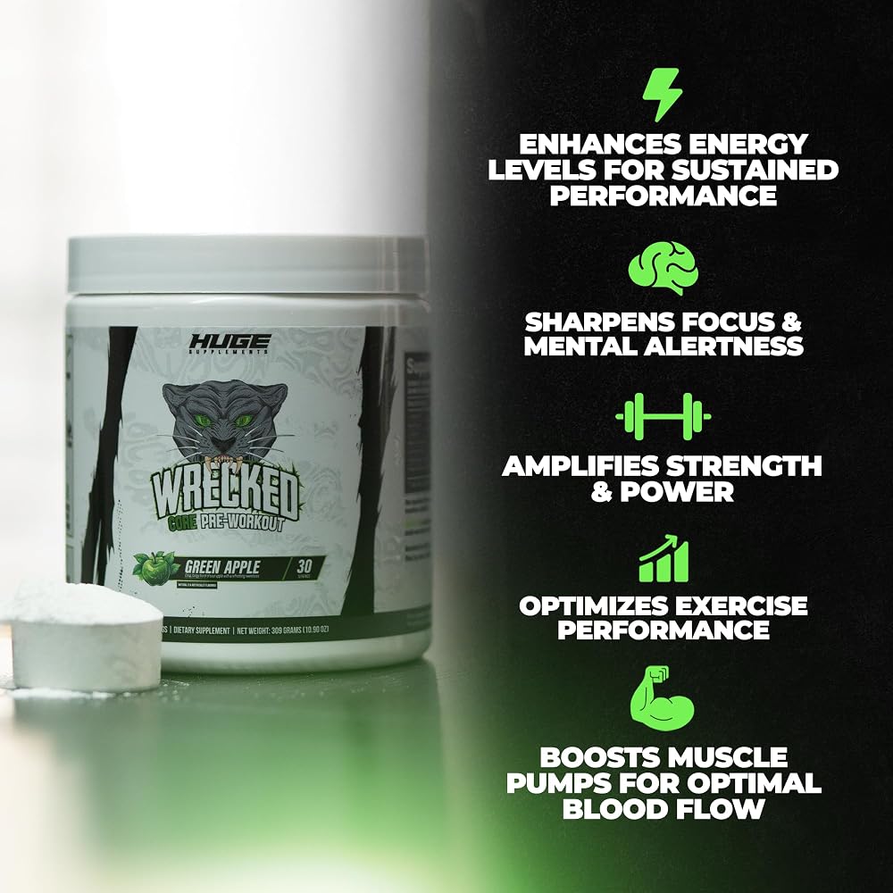 Huge Supplements Wrecked Core - All-in-One Pre-Workout Supplement