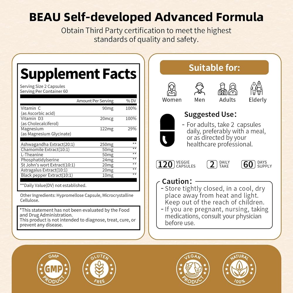 BBEEAAUU Cortisol Reducer Supplement