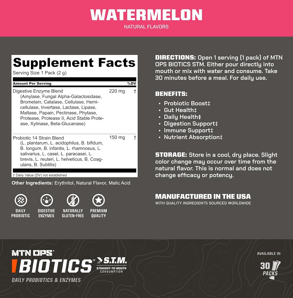MTN OPS Biotics STM On-the-Go Probiotic Powder - 2.1 oz - image 3