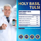 Organic Cadane Holy Basil Supplements with Turmeric & Ginger - 90 Capsules - image 3