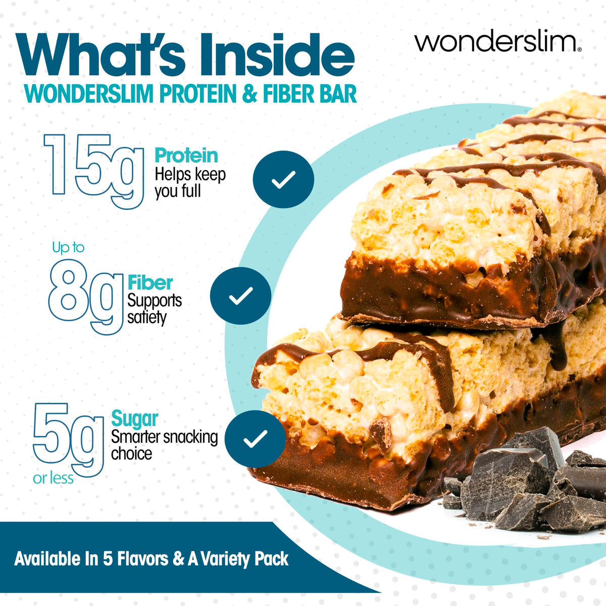 WonderSlim High Protein High Fiber Bars Fluffy S'more Crisp - 7 Pack - image 4