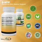 MoxyVites 5HTP 100mg Supplement with B6 - 120 Vegan Capsules - image 6