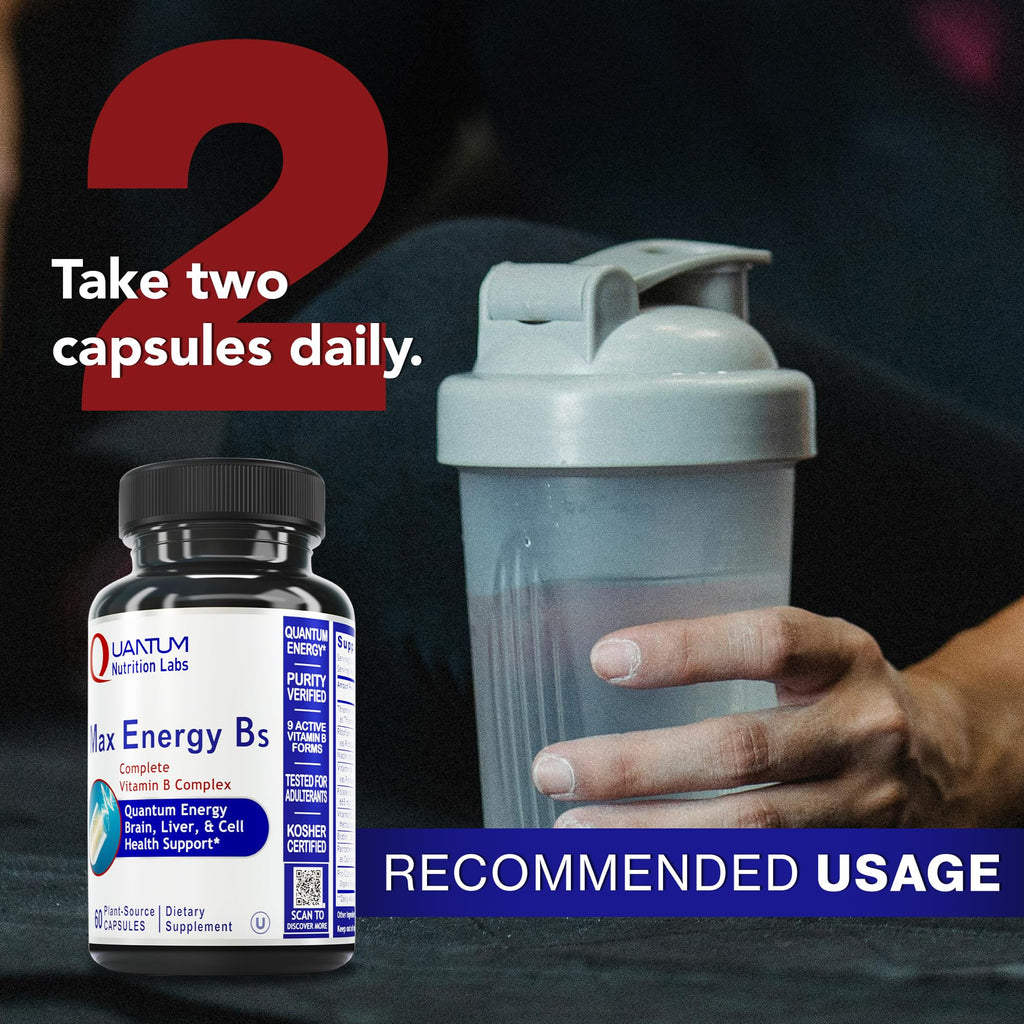 Quantum Nutrition Labs Max Energy B-Complex - 60 Vegetarian Capsules - image 5